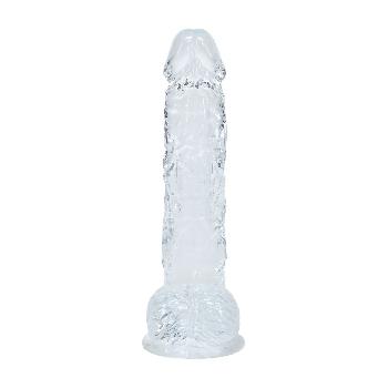 Dildo realistico flessibile con testicoli CRYSTAL CLEAR 15 cm