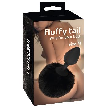 Plug anale nero con codina da coniglietto