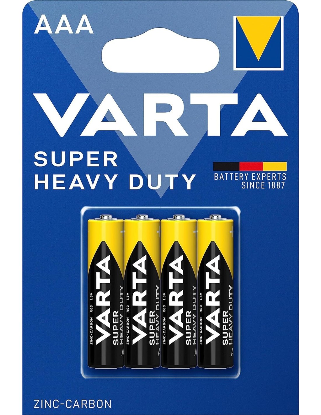 Batterie 1.5V AAA Size 4 pezzi VARTA