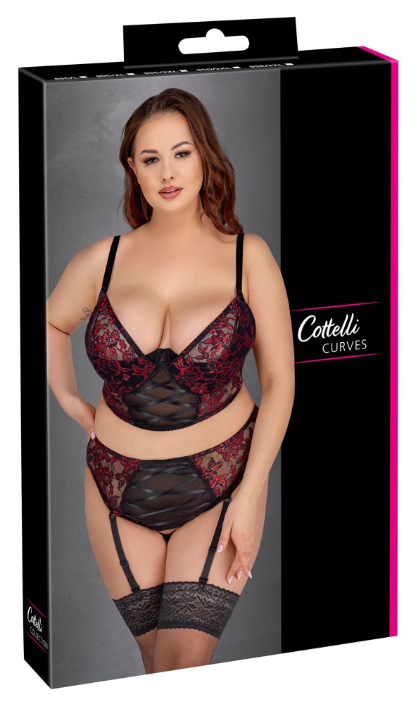 Seducente Set reggiseno longline e slip con reggicalze