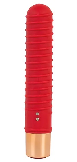 Massaggiatore con rilievi per lei vibrante in silicone